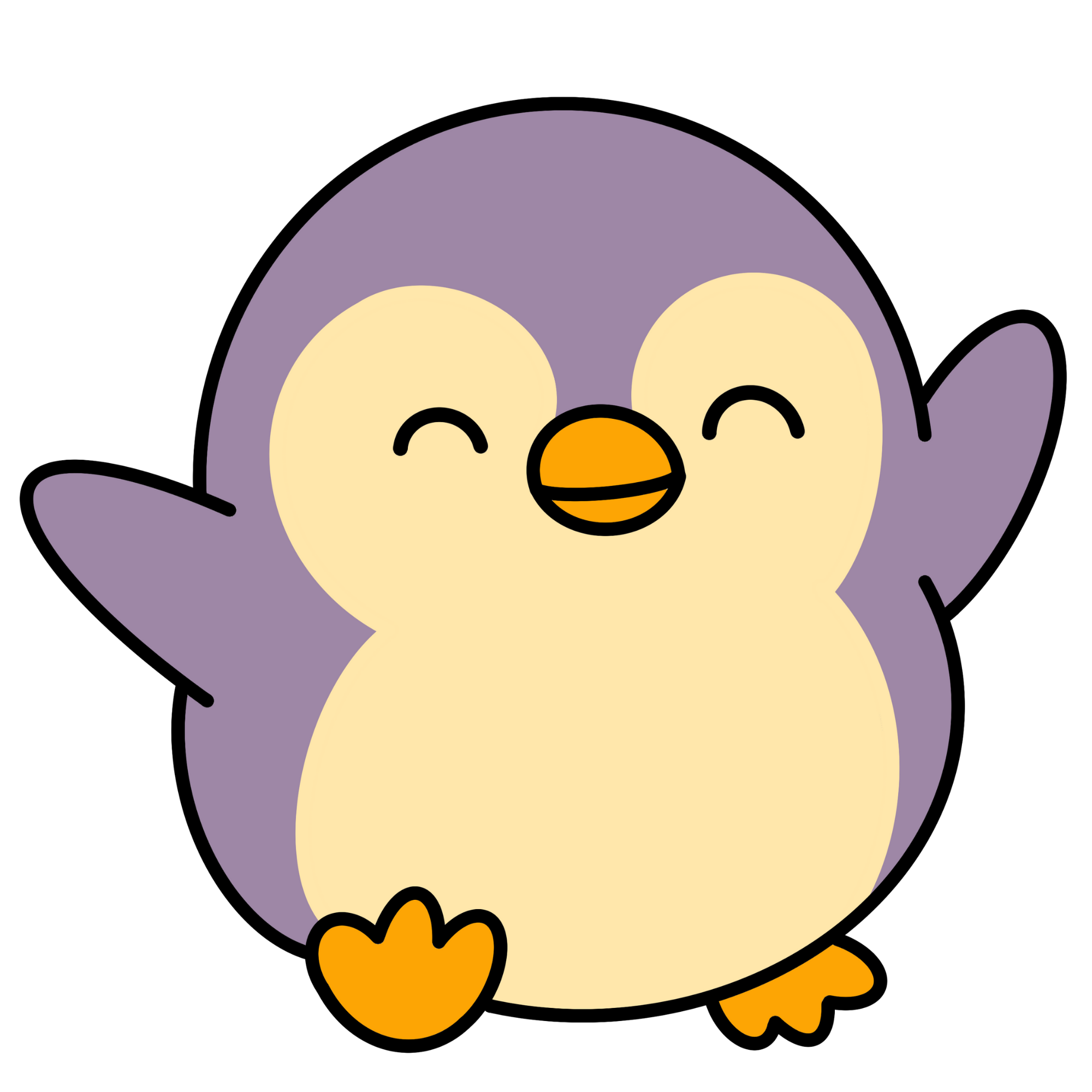 Purple Penguin Kawaii Plushie Cross-Stitch Pattern